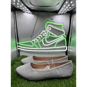 NWT DB Studio David's Bridal Silver‎ Sparkle Glitter Flats Womens Size 11